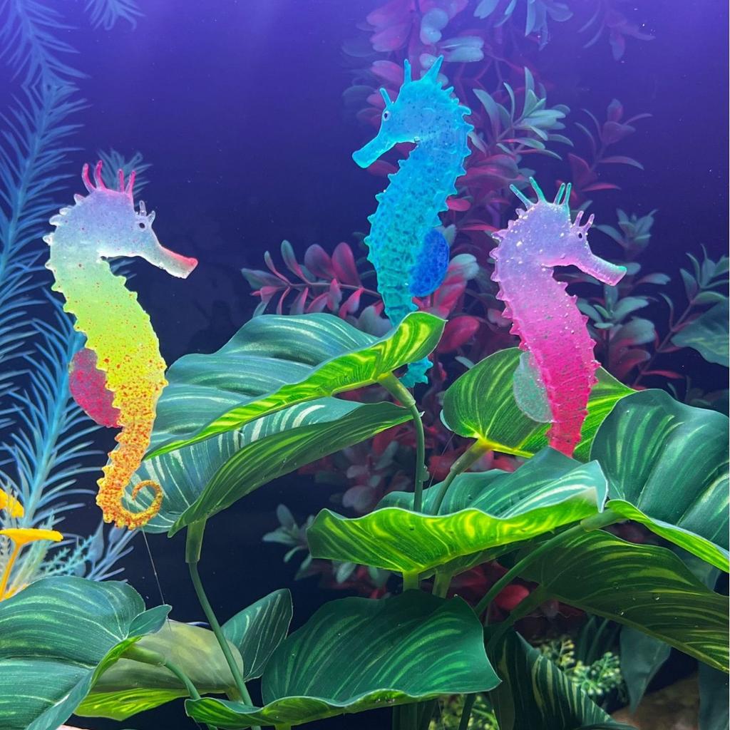 Simulated Luminous Seahorse Fish Tank Decoration, Fake Fish Ornaments, Aquarium Ocean Floor Decoration