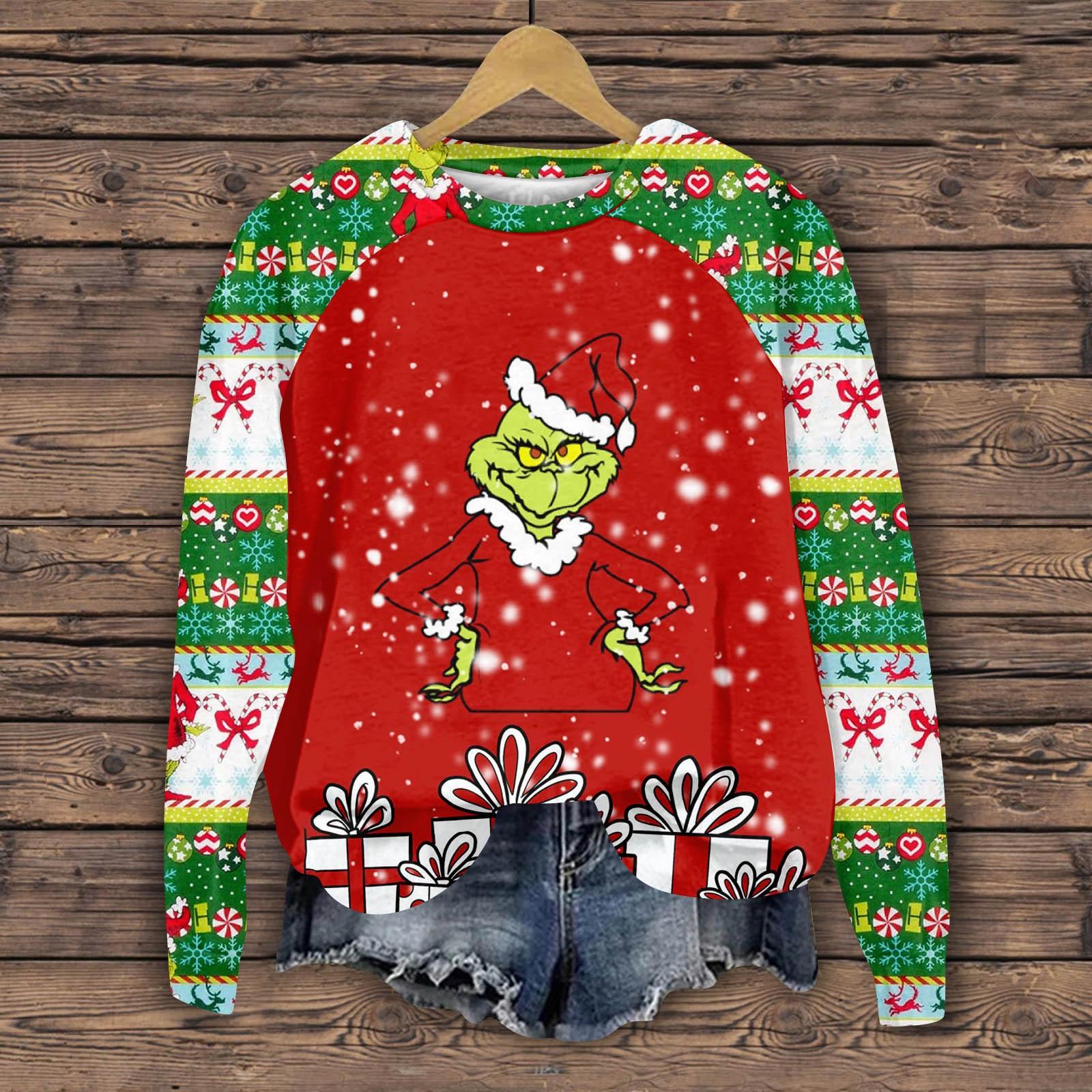 

Женская мода повседневная толстовка с длинным рукавом и вставкой на плече с принтом на Хэллоуин с круглым вырезом L красный