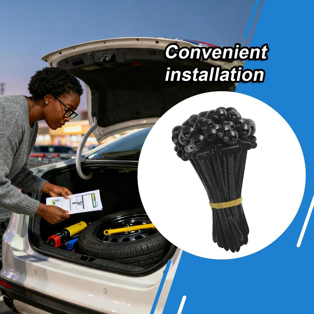 Self Locking Cable Tie Heavy Duty Secure Fastener Automotive Cable Tie For Auto Motorcycle EV Sedan Trunk Outdoor Garage