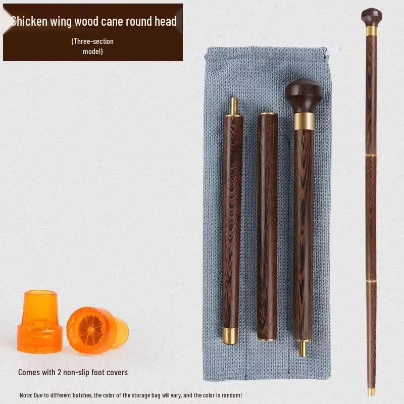 Solid Rosewood Anti-Slip Walking Cane for Elderly