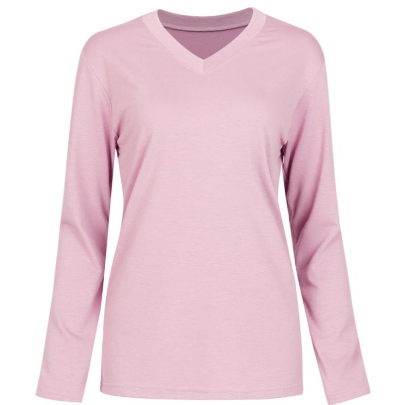Shop Women SofT V Neck Inner Long sleeVe T shirT Dai Wsh 1111 Grey