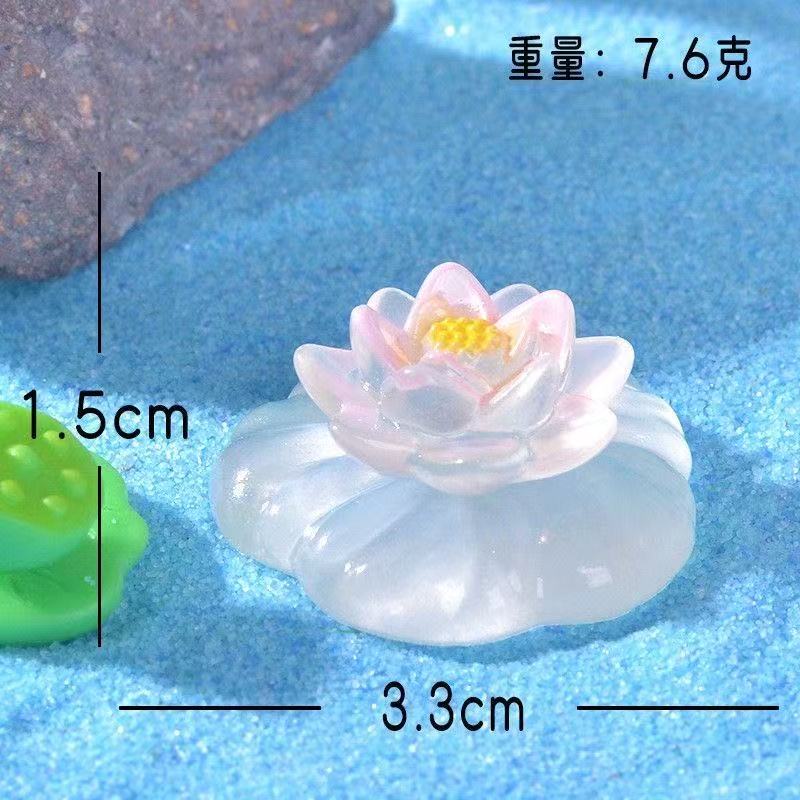 Landscape Micro Simulation Luminous Lotus Ornament Fish Tank Gardening Landscape Accessories Home Desktop Diy Resin Decoration