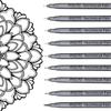 BRUSTRO Technical Fineliner & Brush Pen Set of 9 |Black| Tip Sizes - 0.05,0.1,0.2,0.3,0.4,0.5,0.6,0.8 Mm| Waterproof, Id