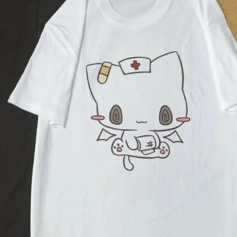 Men Women T Shirts Cartoon Printed Funny Couple Sweet Short Sleeve O Neck Loose Y2k Harajuku To