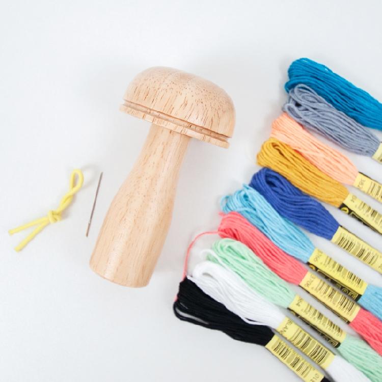 Mushroom Patchwork Utensile Wooden Darning Tool Weaving Crafts for DIY Sewing