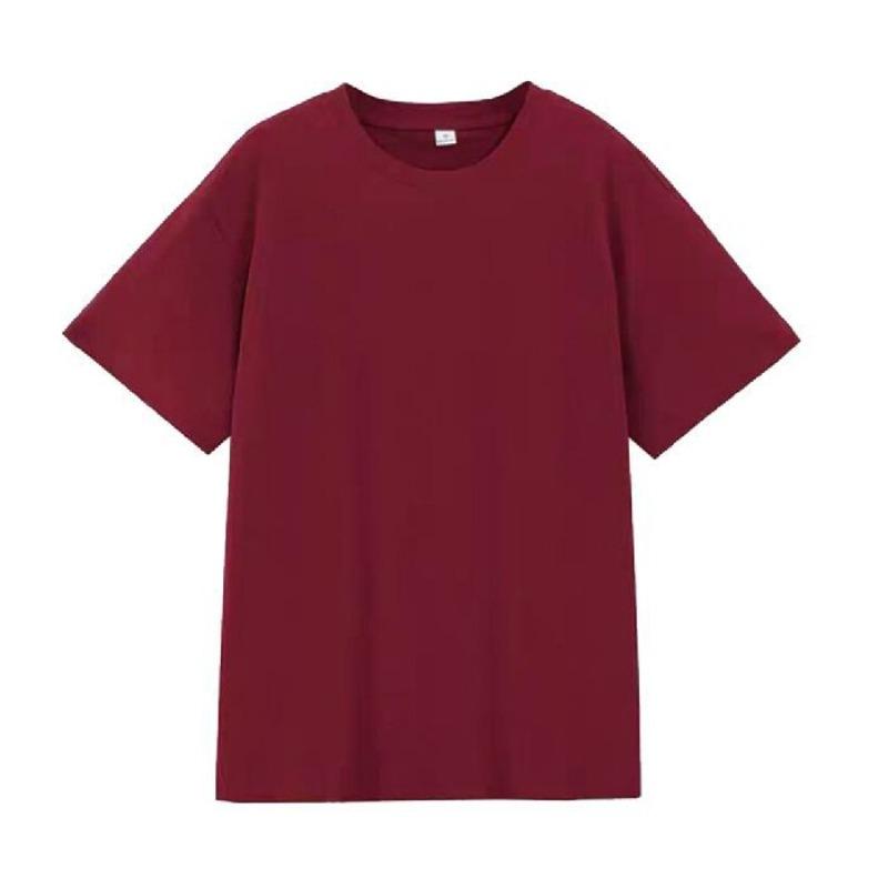 Summer Shoulder Cotton Short-sleeved T-shirt Women's Round Neck Solid Color Loose Large Size Women's New Top