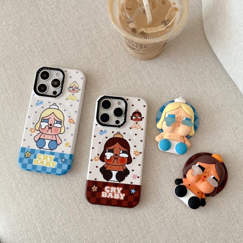 

Heart Crying Baby iPhone Case: Full Screen, Protective, Magnetic Stand for iPhone 14, 15, 16 Pro Max. iPhone 15
