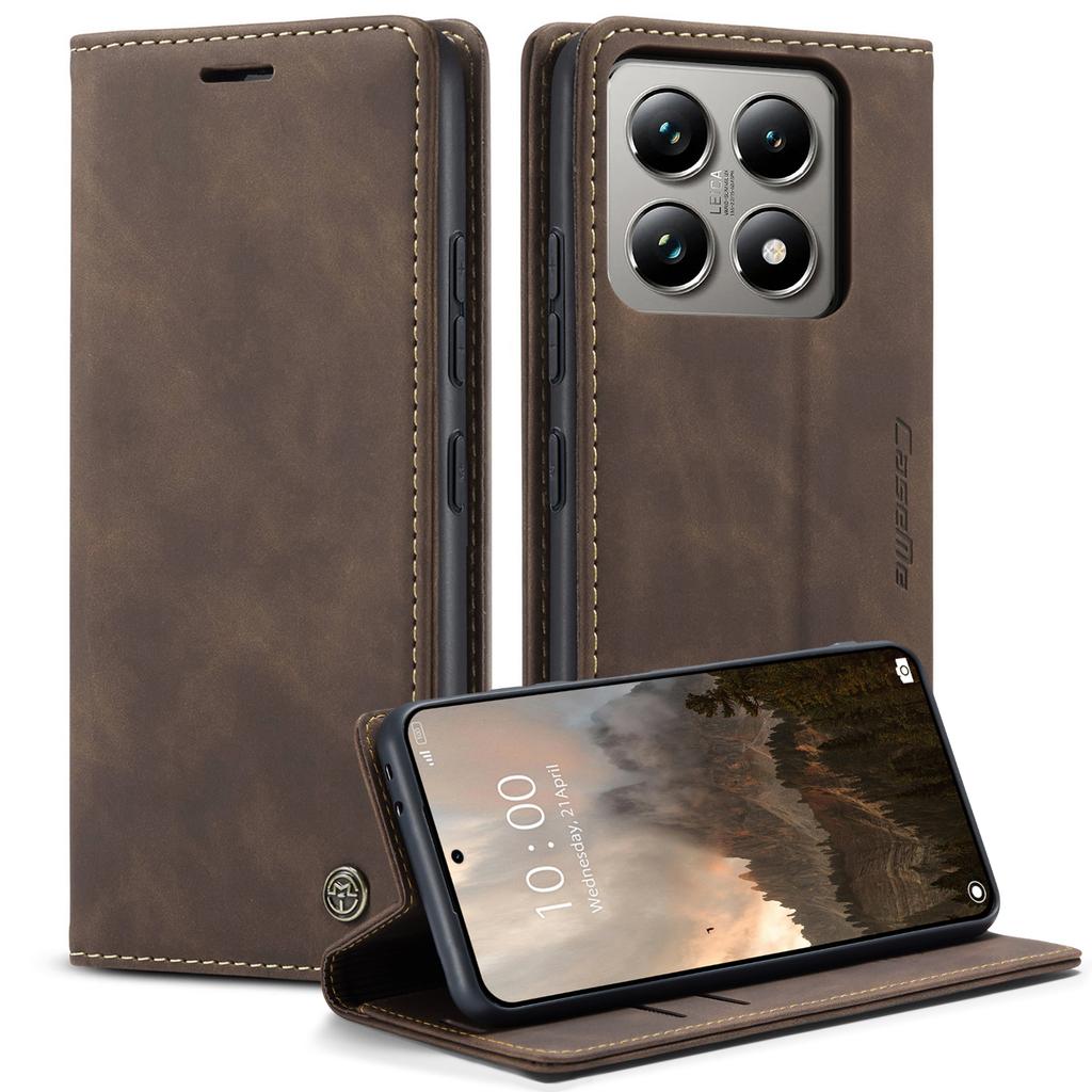 For Xiaomi 14T Pro Case CASEME 013 Series Card Holder Stand Leather Phone Cover