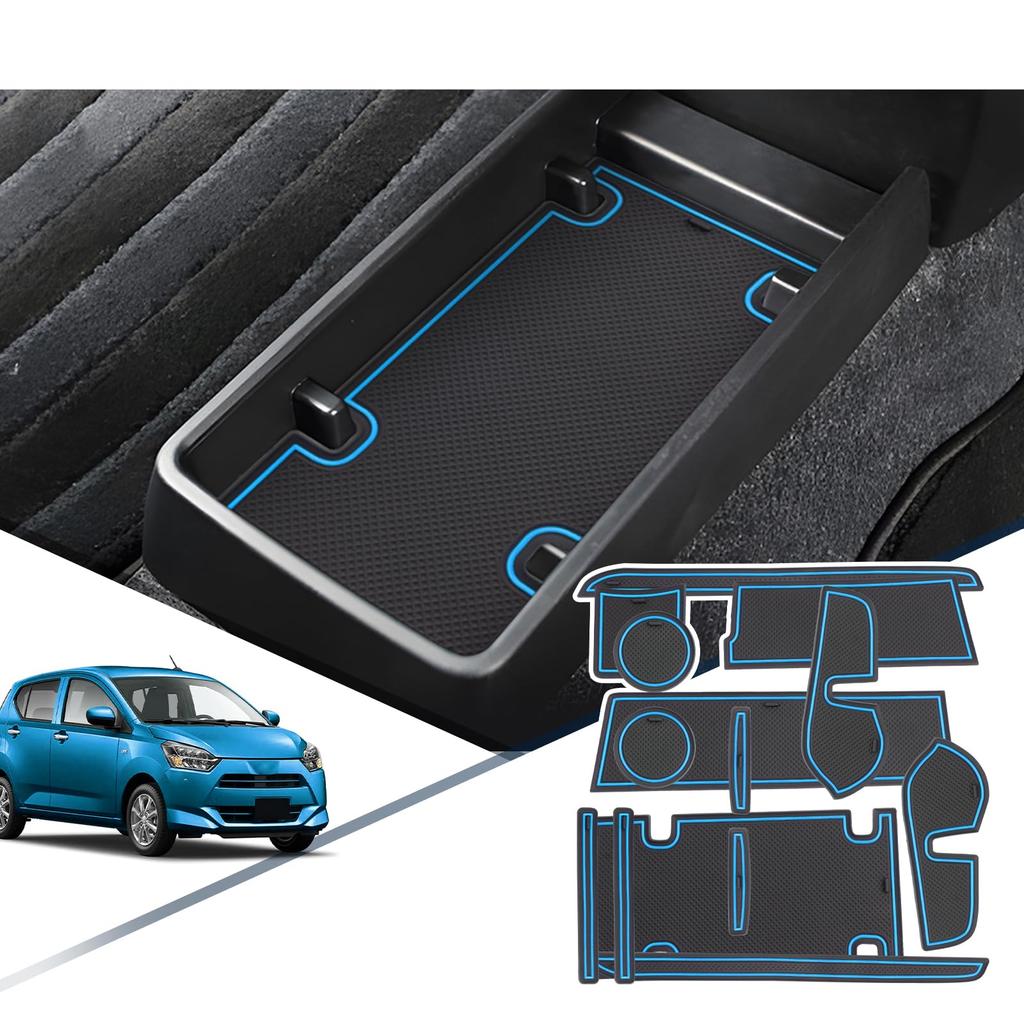 RUIYA Rubber Mats for Daihatsu Mira Door Pocket Console Storage Box Interior Car Noise Reduction eS (2nd Generation) LA350S/360S, Mats, Mats,