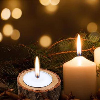 Tree Stump Wooden Candle Holder Tea Light for Home Dinner Wedding Birthday Party Decoration