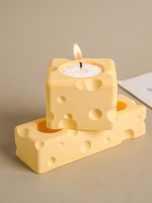 DIY 3D Käseform Kerzenhalter Silikonform Kreativer Kerzenständer Beton Handwerk Gießharz Ornament Formen Wohnkultur