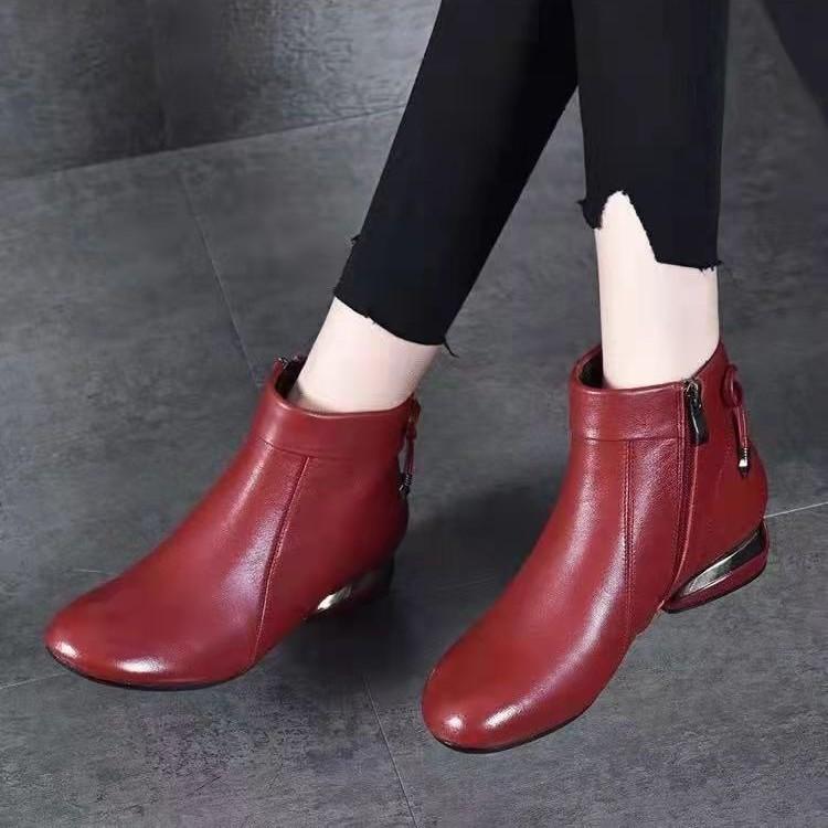 Jesień i Zima Codzienne Aksamitne Buty Martinowe Modne Buty Damskie Trend Średniej Długości Buty Zimowe Bawełniane Buty