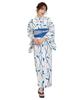Yukata Set with Easy To Perfect for Fireworks Summer Festivals One Size Fits Women's Two-Piece Obi, Wear, 100% Cotton, Beginners, Displays, (White,