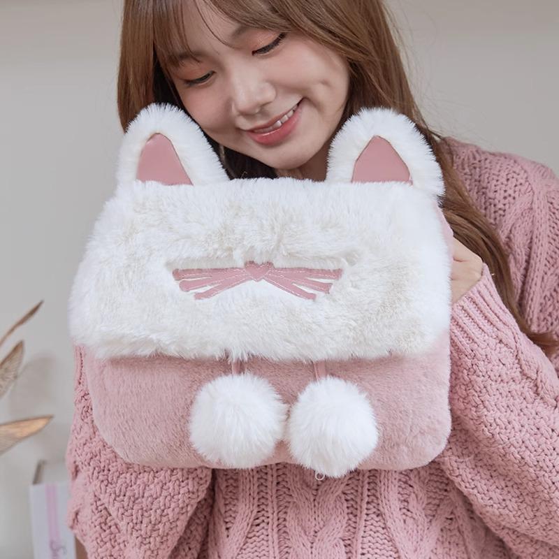 Electric Plush Hot Water Bottle: Washable, Cute Warm Baby Compress Bag & Hand Warmer
