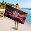 FC Bayern München Benutzerdefiniertes Strandtuch, Personalisierter Namens-Textdruck, Fußball-Logo Weiches Schnelltrocknendes Handtuch Urlaubsgeschenk