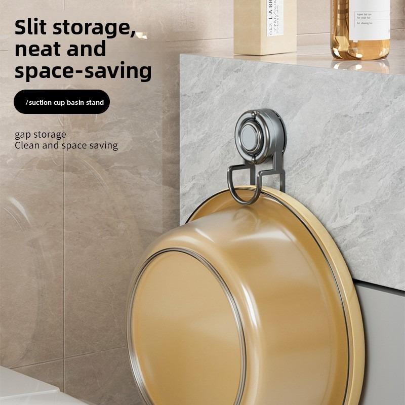 Suction Cup Washbasin, Bathroom Storage Rack, Wall-mounted Storage Rack, Basin Hook, Bathroom Hanging Rack, Non-drilling Washbasin Rack