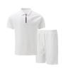 Mens Casual Polo Shirt Shorts Set Summer Breathable