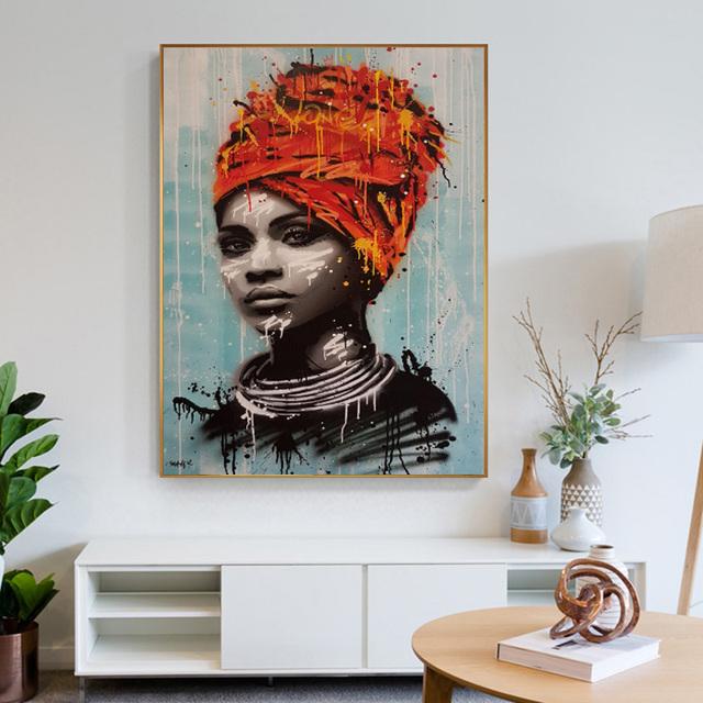 African Women Poster Canvas Painting Portrait Posters and Prints Scandinavian Wall Picture for Living Room Home Decor No Frame