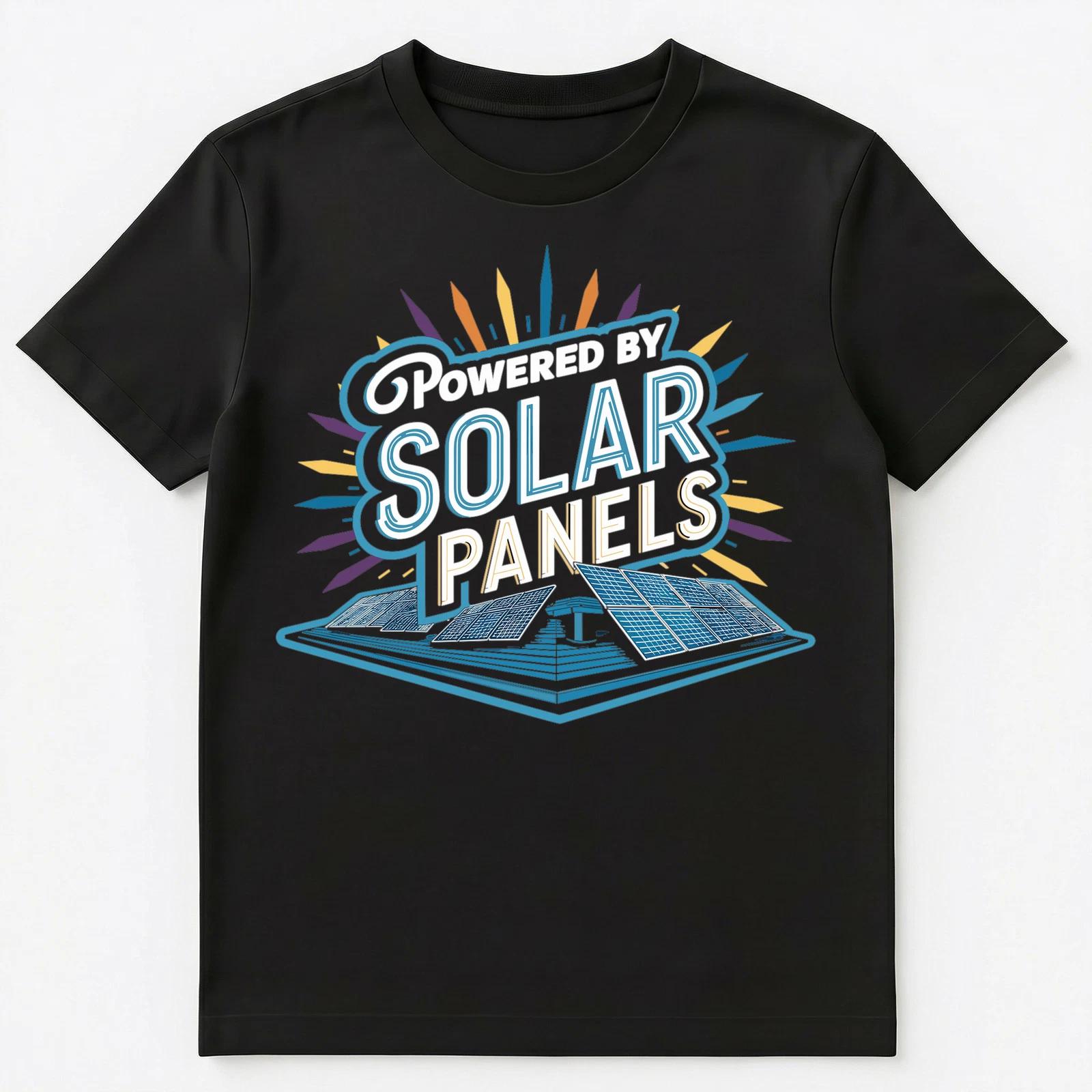 Powered By Solar Panels Funny Unisex T-Shirt S