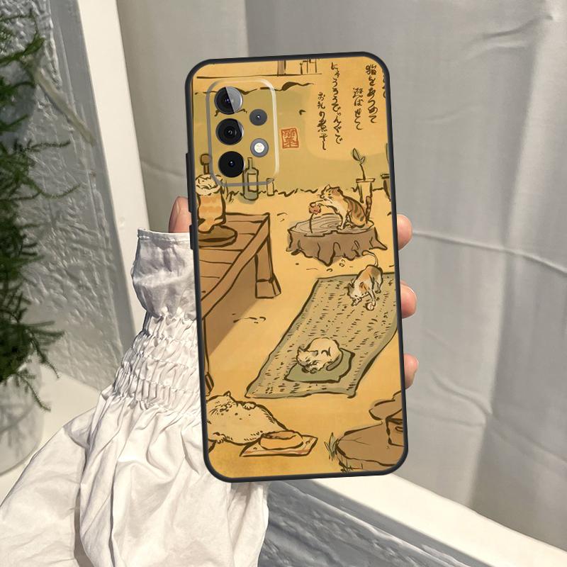 

Чехол с рисунком «Японская кошка пьет» для Samsung Galaxy A35 A55 A15 A34 A54 A14 A56 A52 A53 A16 A26 A36 A32 A12 A33 A13 A17 Samsung A54 5G