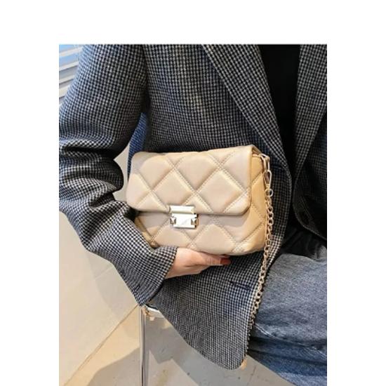 Women's Quilted Patterned Chain Strap Shoulder Bag