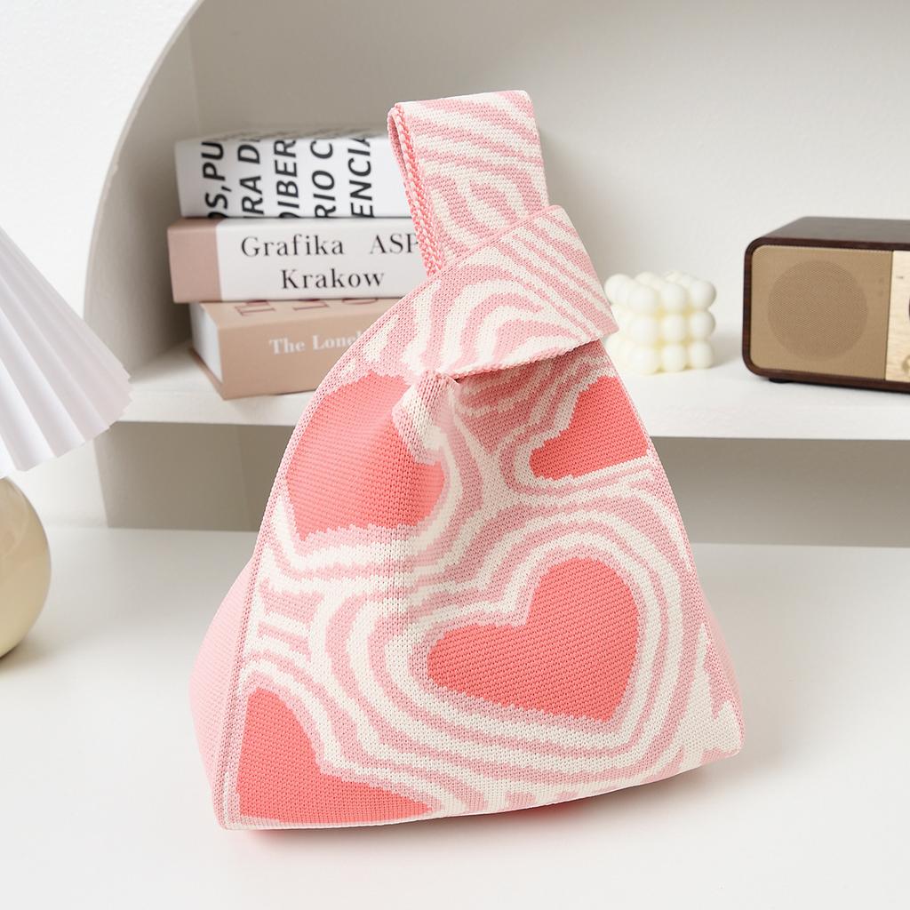 Sommer Damen Niedliche Mini-Tasche Vielseitige Mode Handytasche Cartoon Gestrickte Handtasche Umhängetasche Umhängetasche