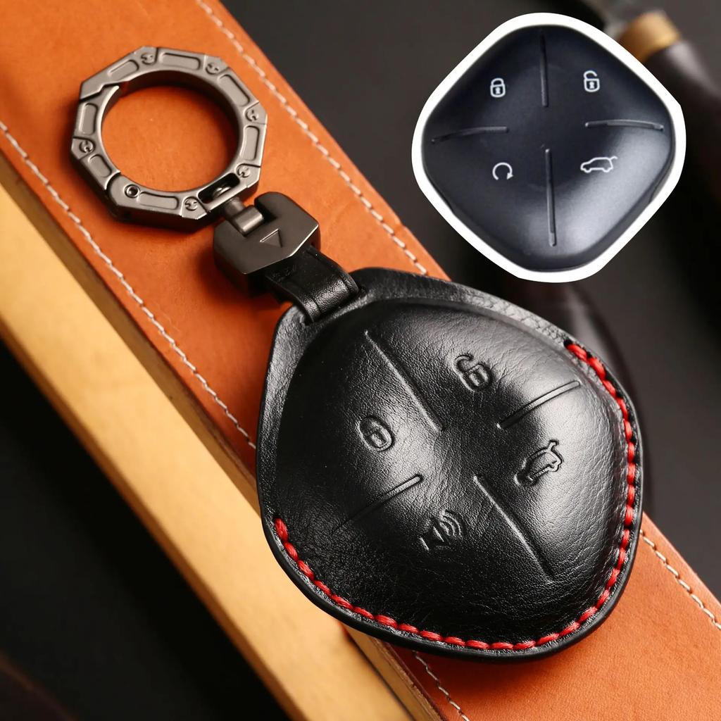 Fit For Chery Auto Jetour Dashing X-1 Plus Dtc Idm Genuine Leather Auto Key Fob Cover Case Auto Accessories Premium Grade Auto Interior Accessory