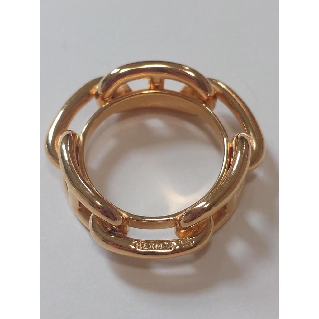 Used HERMES Chaine d'Ancre Scarf Ring Gold Scarf Holder