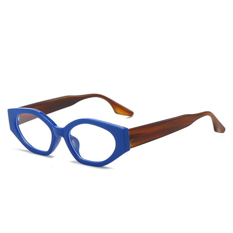 2023 Fashion Retro Cat Eye Eyeglass Frame - European & American Small Color Block Style for Women