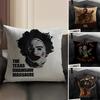 SSaw MassacreE Movie Cushion Cover Natural Linen Organic Fabric DoubleSided Printing Sofa Home Decor Gift Pillow Case