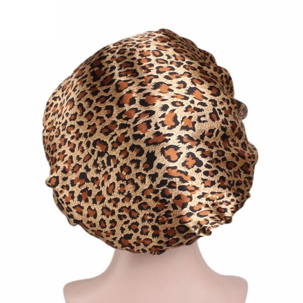 Elastic Wide Band Satin Sleep Bonnet Hair Loss Cover Bath Hair Cap Night Cap  Hair Wrap Accessories