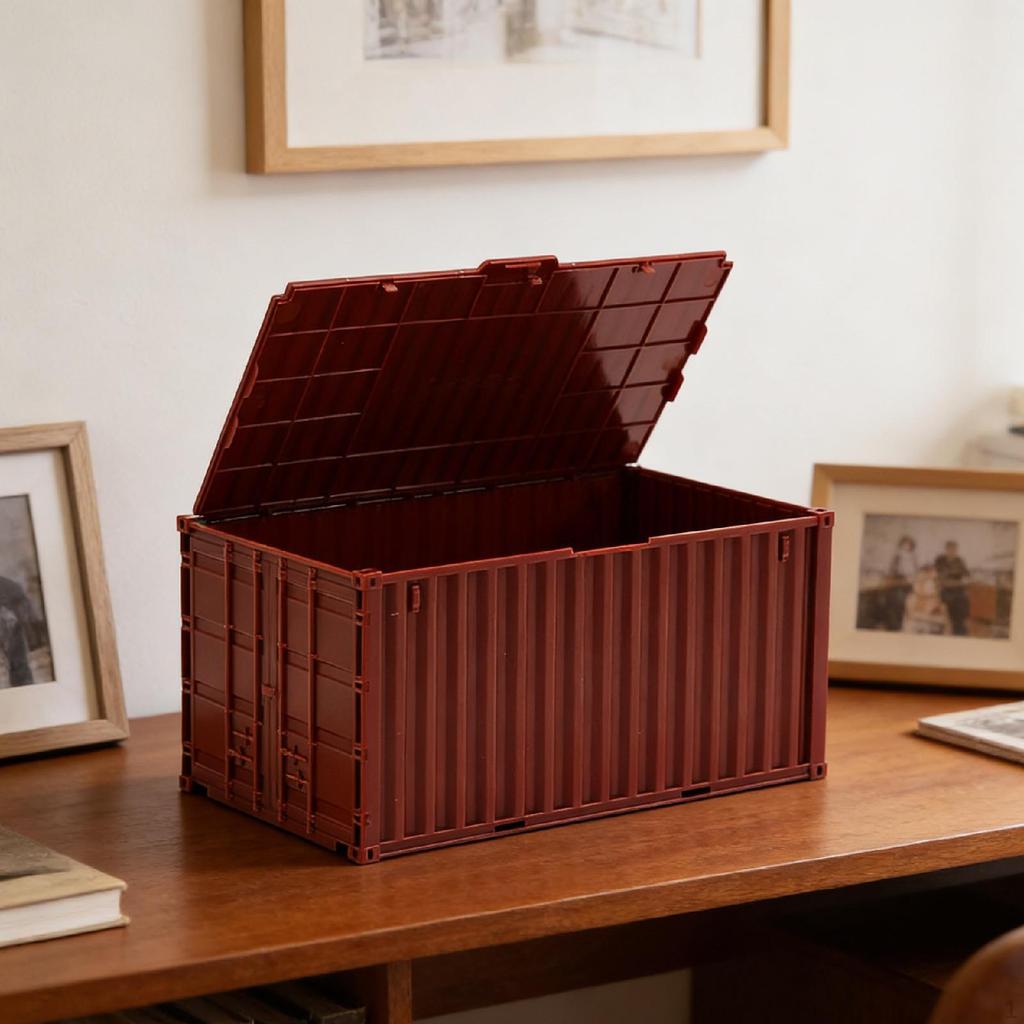 Mini Desktop Storage Box Shaped Like A Container, Large Capacity, Practical And Unique, with