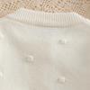 Girls' Beige Knitted Cardigan 2-8 Years Soft Sweater Coat with Colorful Flowers Fashion Toddler Girl Autumn Winter Top