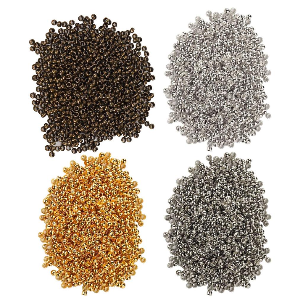 500Pcs Crimp Beads Round Spacer Loose Stopper Terminators Tips for Necklace Bracelet