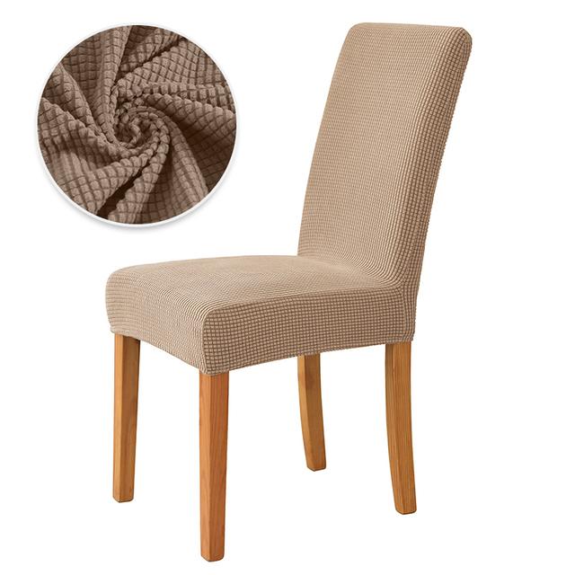 Stuhlhussen aus Fleece für die Küche, kariert, dehnbar, rutschfest, Sitzbezug für Esszimmerstühle, Schutz für Zuhause, Dekoration