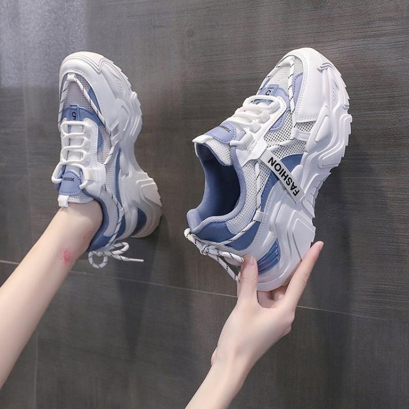 New Women'S Retro Platform Sneakers - Mesh  Dad Shoes With Chunky Sole, Fashion Casual Sports Shoes For Spring/Fall