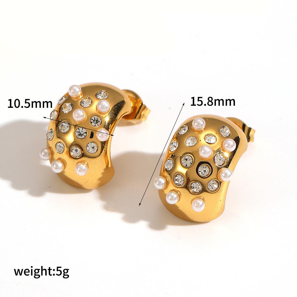 Геометрические Серьги-Кольца из Нержавеющей Стали С Позолотой Для Женщин Модные Аксессуары Style B