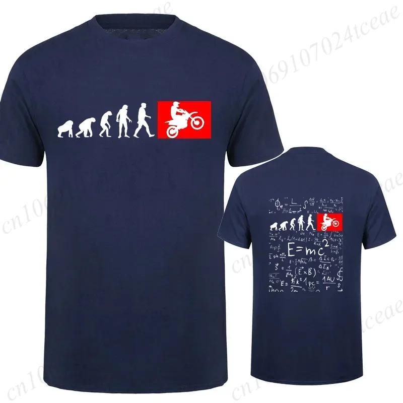 Human Evolution Motocross Design Vintage T-shirt for Men Autocycle Motorbike Speedometer Personalized math Tees Game Black Tops