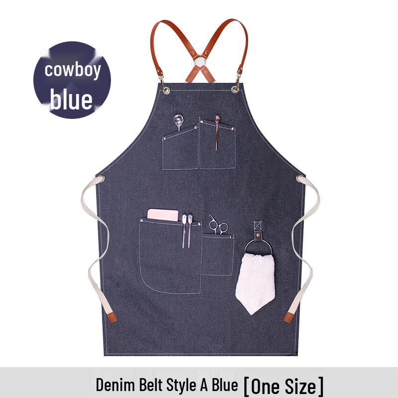 Canvas Denim Apron for Florists, Coffee Shops, and Restaurants - New Fashion Style for Baking & Work.