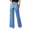 Jeans da donna in denim elasticizzato a vita alta Pantaloni jeans elasticizzati a gamba larga Pantaloni lunghi casual da donna