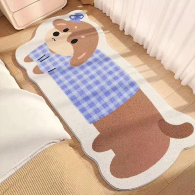 Cute Ins Style Cat Special Shaped Plush Bedroom Carpet Living Room Sofa Blanket Children's Blanket Room Non Slip Bedside Blanket