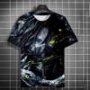 Japanese Graffiti Anime 3D Printed Fashionable Casual Short Sleeved Men's T-shirts - Soft Medium Stretch Polyester Fabric Summer Relaxed Fit Clothing