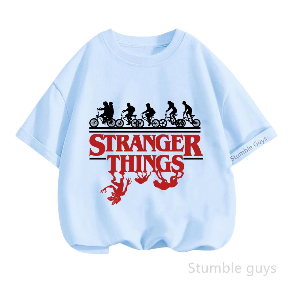 Summer Kids Daily Wear T-shirt Stranger Things Boys Clothes Girls Short Sleeve Anime Tshirt Tops Stranger Thıngs Tops