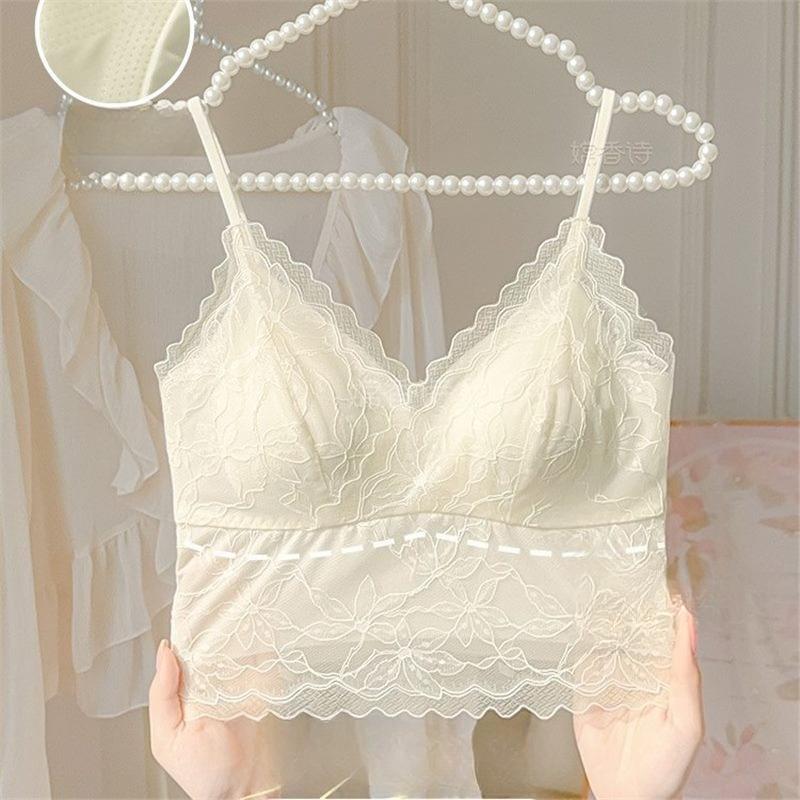 Dámské krajkové podprsenky Top Pohodlné Bralette Jednobarevné Sexy Spodní Prádlo Vesta Dámské Bezdrátové spodní prádlo Duté Bezešvé Podprsenka
