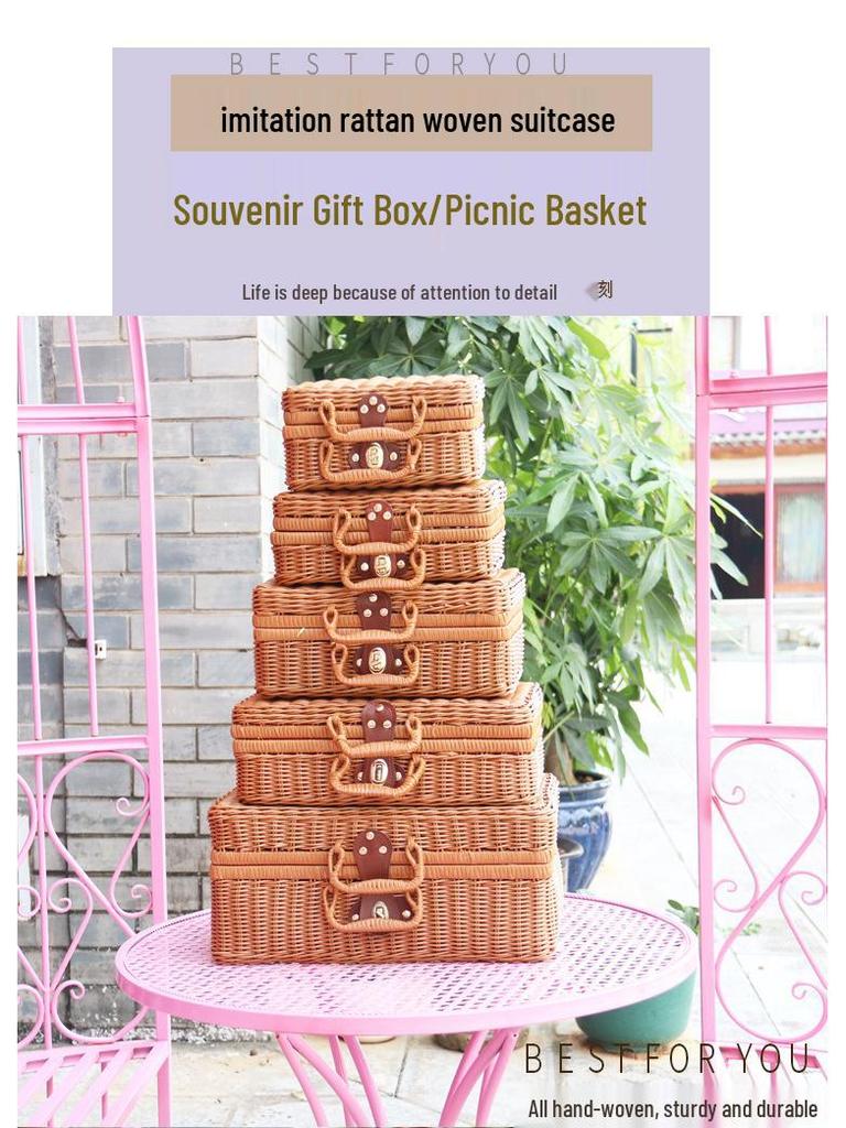 Vintage Rattan Handbag & Storage Box - Perfect for Photos, Gifts, or Organizing (Small, Medium, Large)