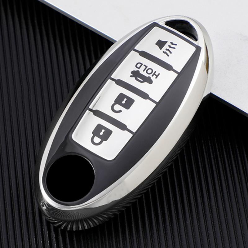 TPU 4 Button Fob Shell Case Key Cover Fit for Nissan Altima Armada Gt-r Maxima Murano Patrol Rogue Leaf Versa 370z Sentra