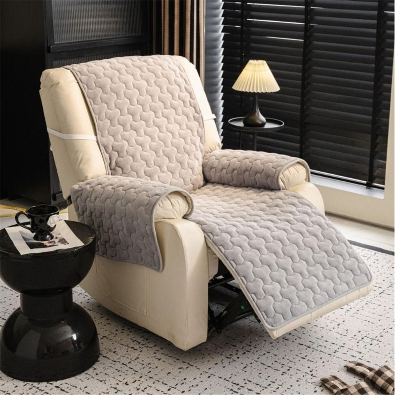 Flanell Sofabezug Polster Weich Warm Sessel Stuhl Couch Abdeckung mit Seitentaschen Für Winterkomfort Universelle Größe
