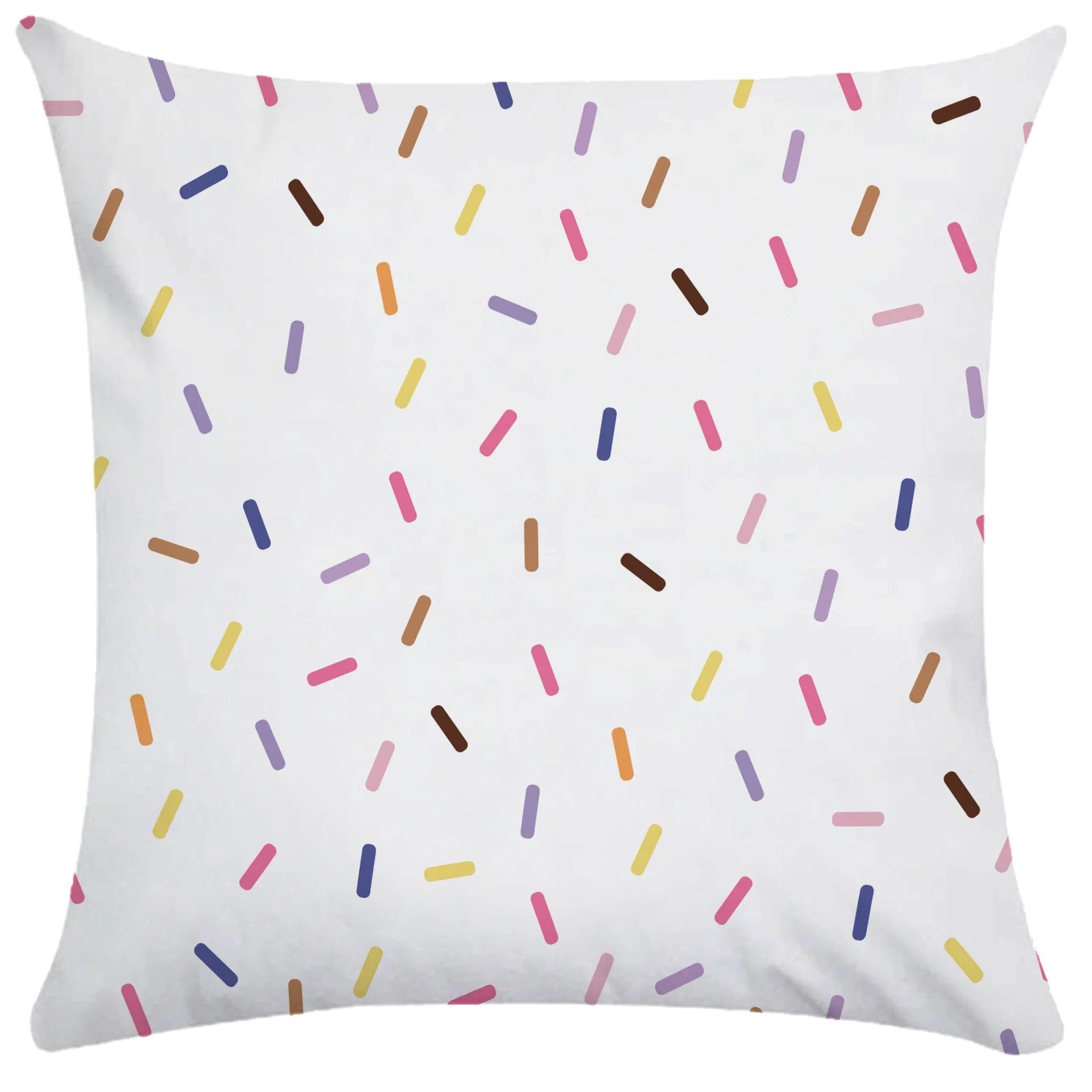 

Симпатичная наволочка с пончиками, красочные макароны, домашний декор для спальни, современный интерьер, кровать, диван 40x40cm