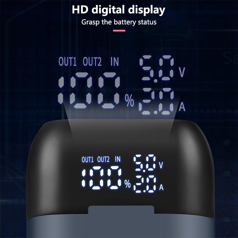 18650 Battery Charger Case DIY Power Bank Box Portable QC 3.0 PD 18W Fast Charging Case for 18650 21700 20700 Lithium Batteries