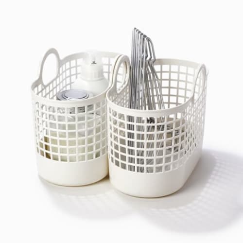 Like-it Town Basket, Mini, White, LBB-16C, Laundry Storage, Made with Approximately 90% Biomass Plastic